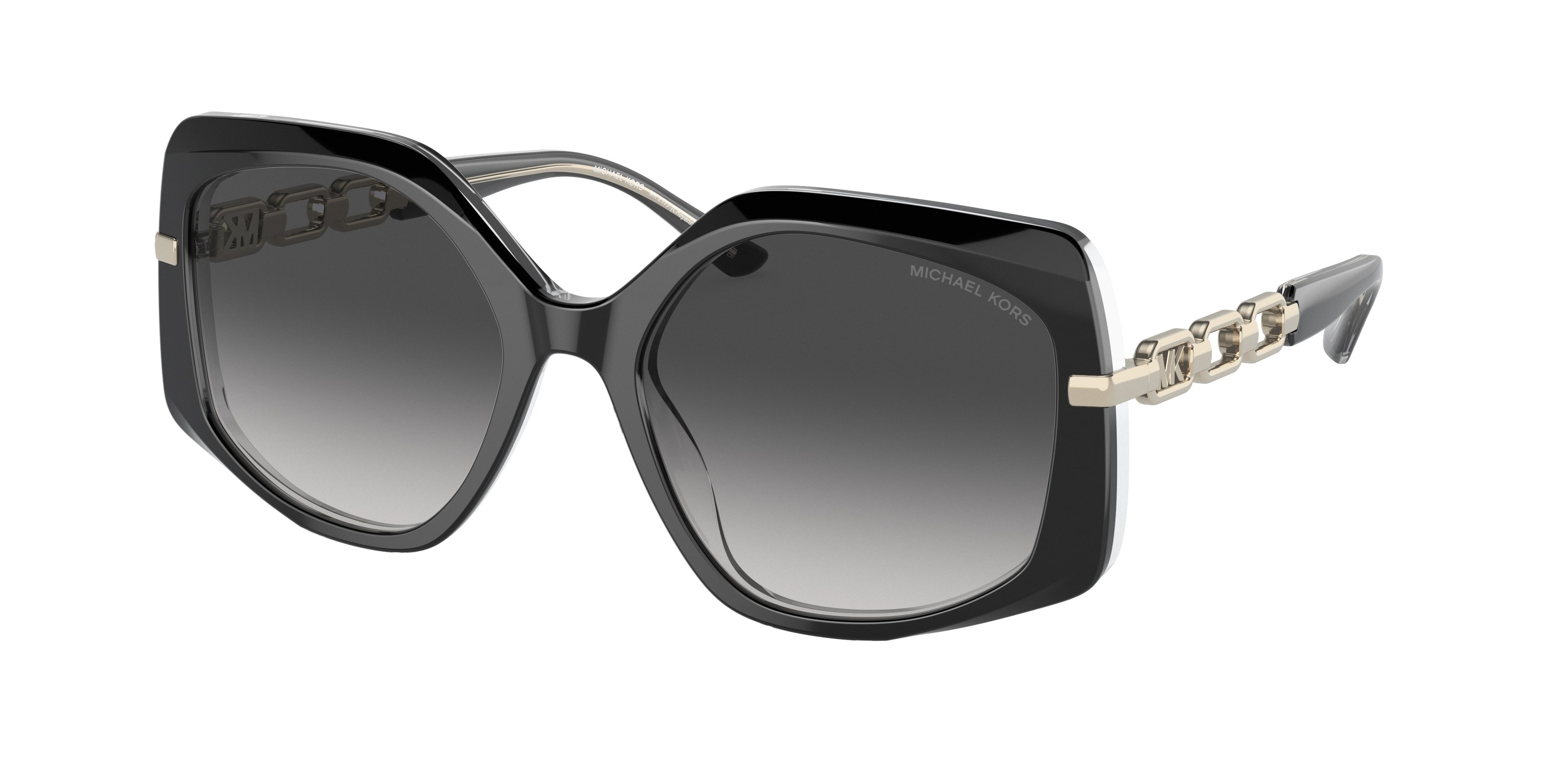 Michael Kors Femme MK2177 Cheyenne 31068G Lunettes De Soleil AcéTate Noir Gris GéOméTrique Normale Ombré-image